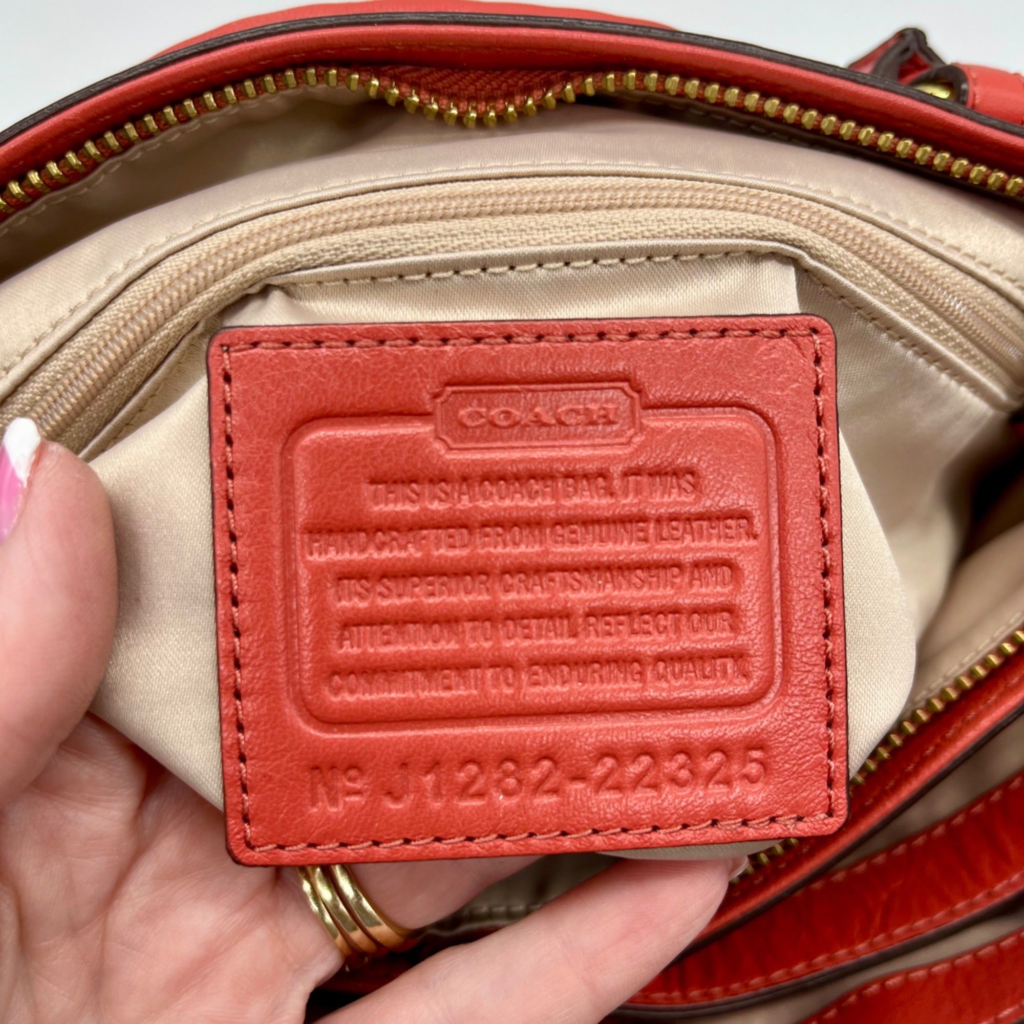 Coach Coral Gathered Leather Satchel Bag-22325