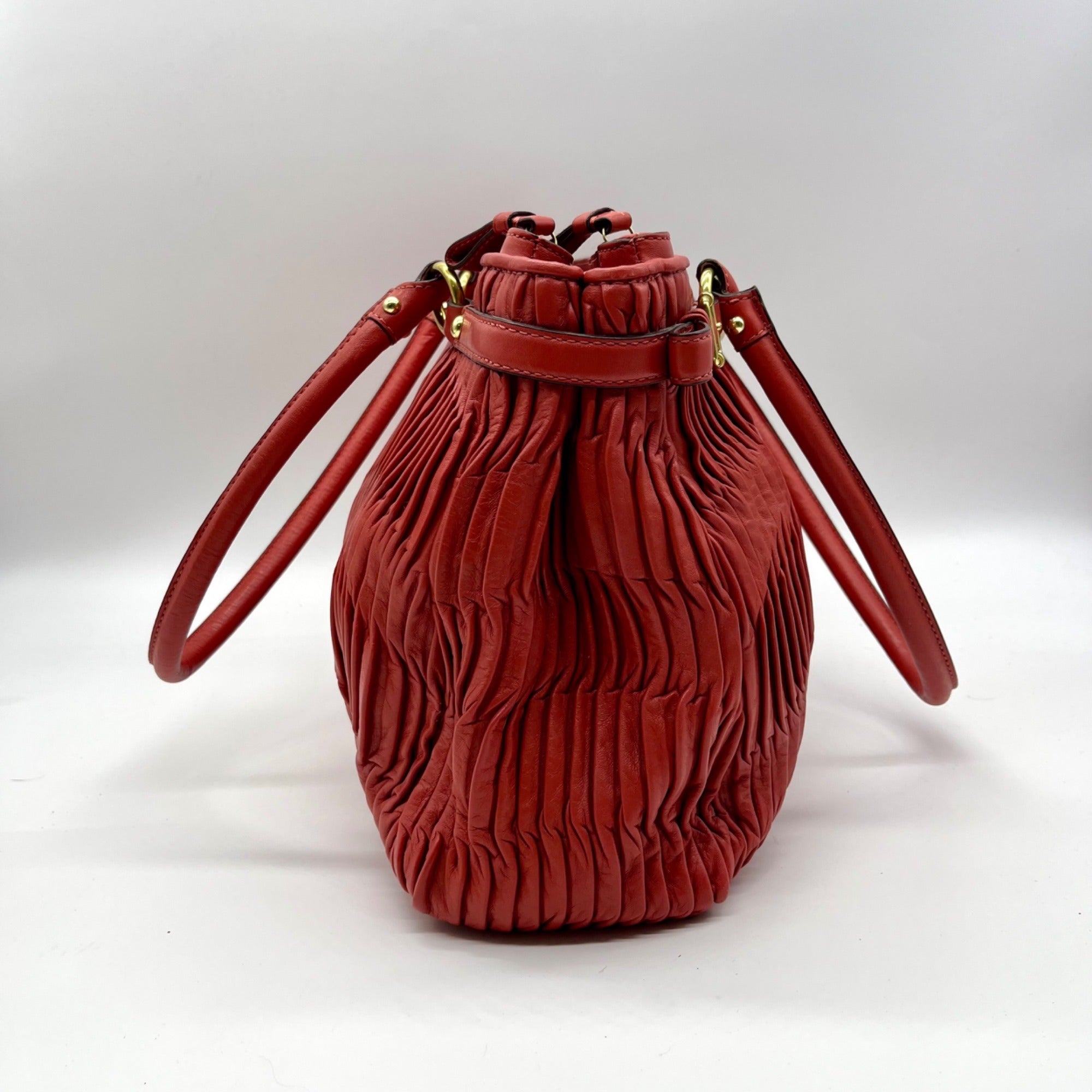 Coach Coral Gathered Leather Satchel Bag-22325
