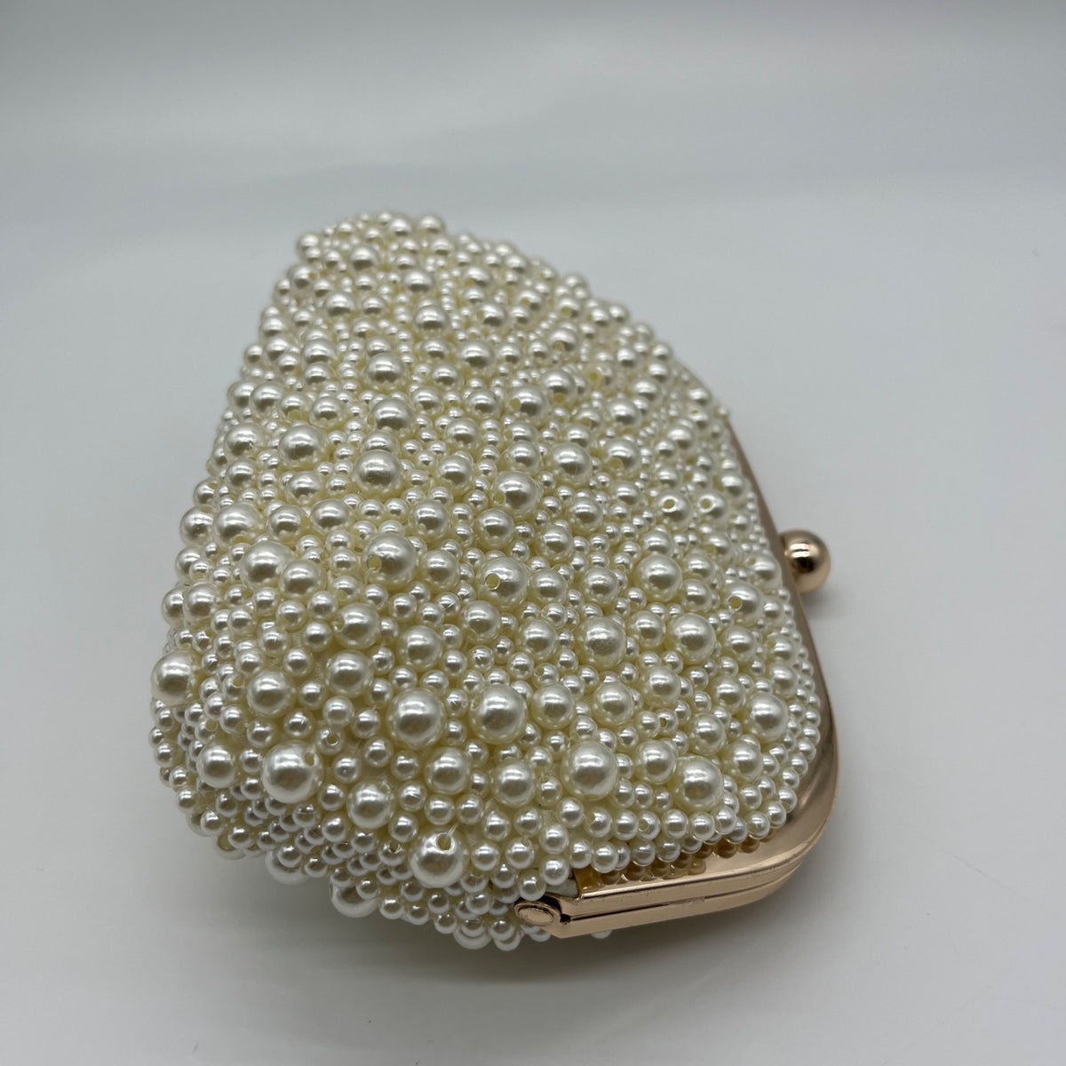 I.N.C. International Concepts Ivory Satin All Over Pearl Clutch