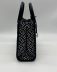 Michael Kors Black Small Mirella Metallic Logo Jacquard Crossbody Bag
