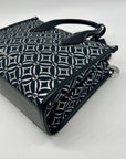 Michael Kors Black Small Mirella Metallic Logo Jacquard Crossbody Bag
