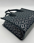 Michael Kors Black Small Mirella Metallic Logo Jacquard Crossbody Bag