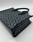 Michael Kors Black Small Mirella Metallic Logo Jacquard Crossbody Bag
