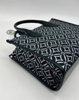 Michael Kors Black Small Mirella Metallic Logo Jacquard Crossbody Bag
