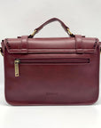 Ecosusi Burgundy Vegan Leather Top Handle Briefcase Satchel