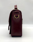 Ecosusi Burgundy Vegan Leather Top Handle Briefcase Satchel