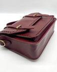 Ecosusi Burgundy Vegan Leather Top Handle Briefcase Satchel