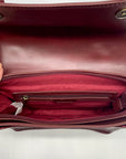 Ecosusi Burgundy Vegan Leather Top Handle Briefcase Satchel