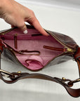 Dooney & Bourke Brown Croc Embossed Baguette Shoulder Bag