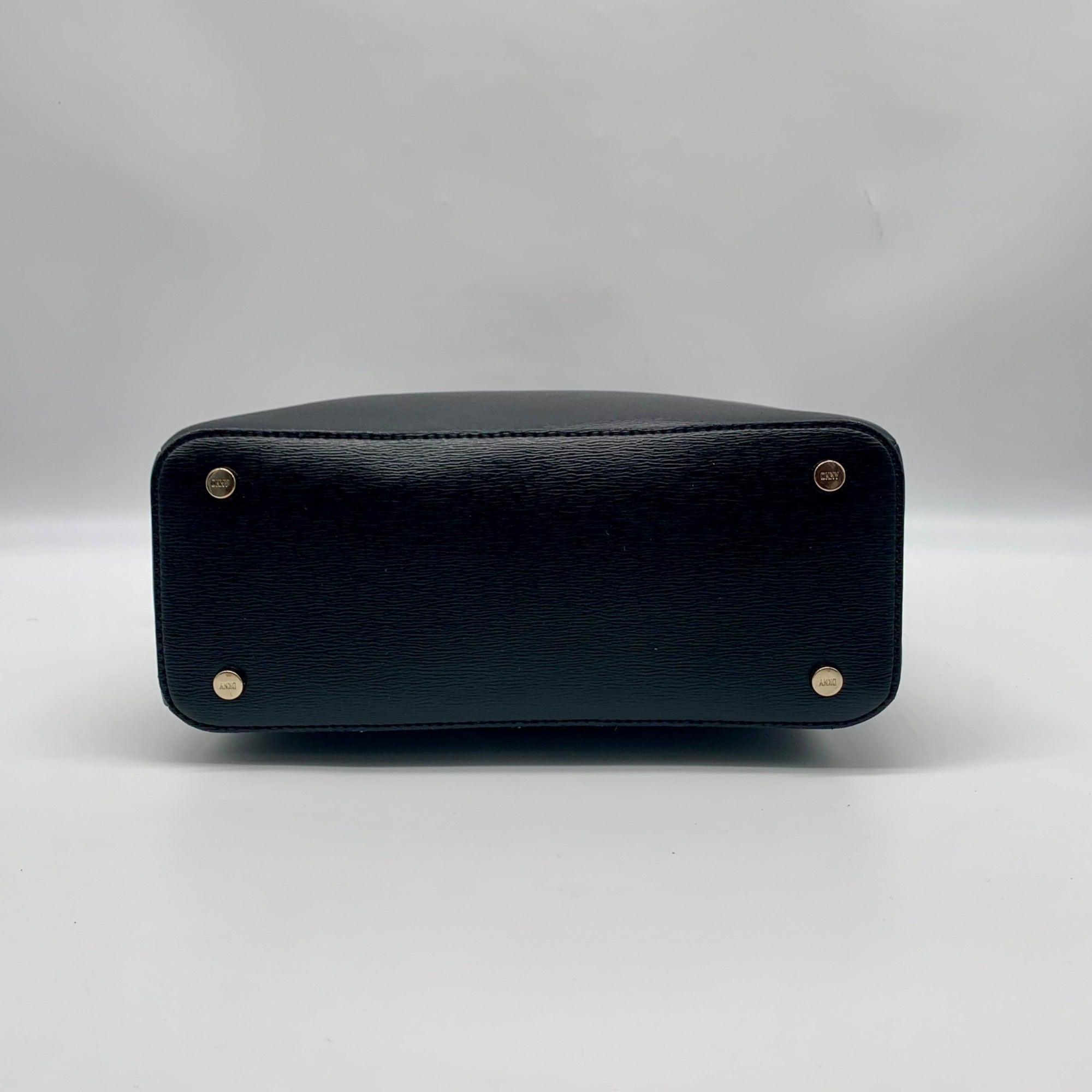 DKNY Black Leather Paige Crossbody Satchel