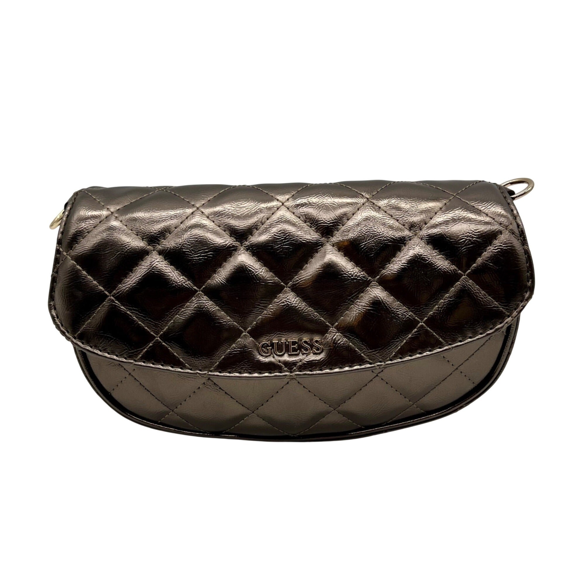 Guess Metallic Tinsley Quilted Flap Clutch