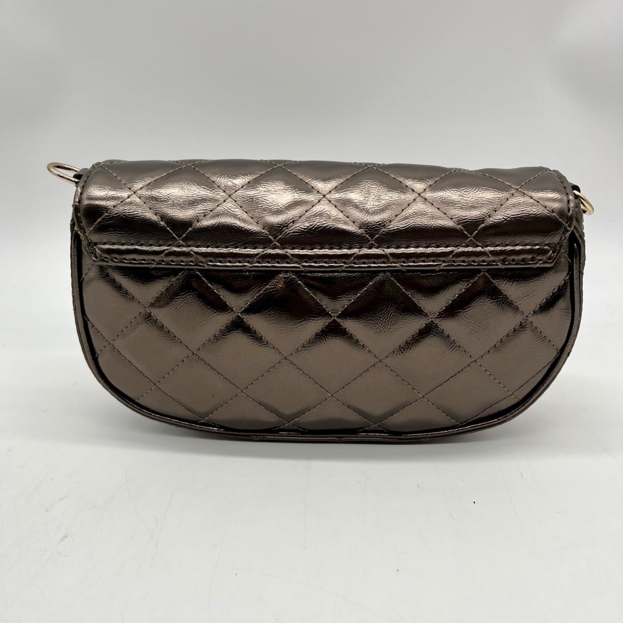 Guess Metallic Tinsley Quilted Flap Clutch