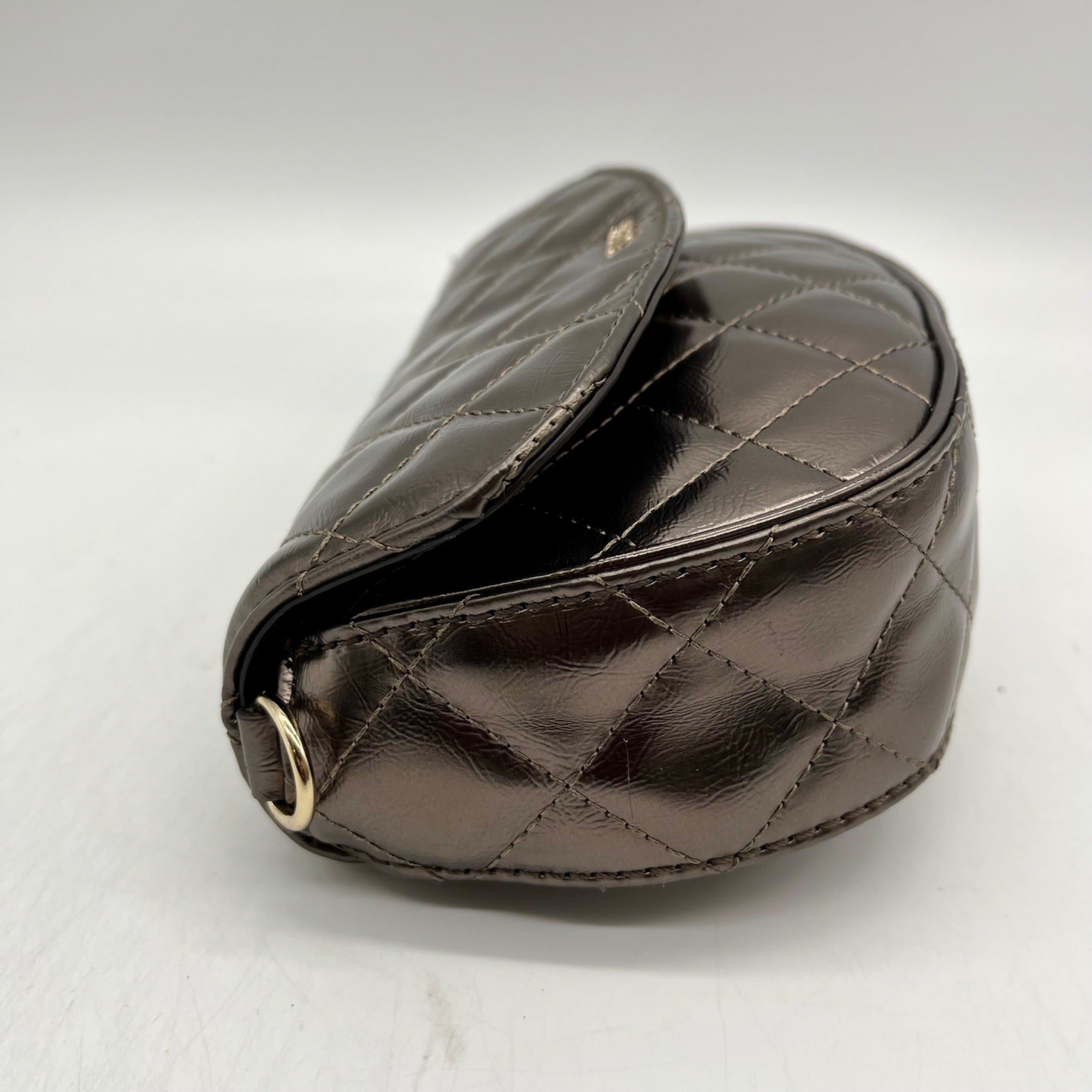 Guess Metallic Tinsley Quilted Flap Clutch