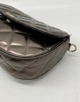 Guess Metallic Tinsley Quilted Flap Clutch