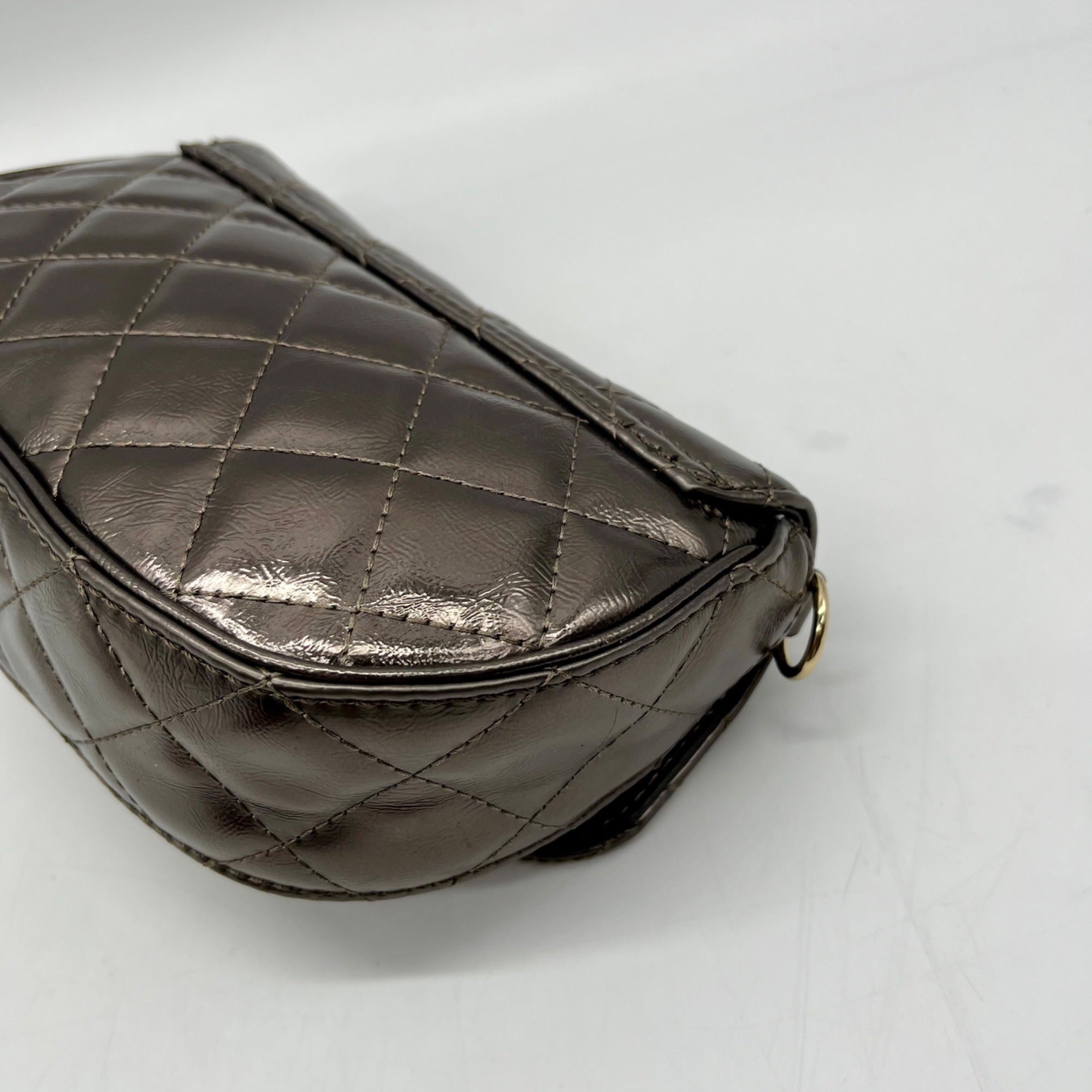 Guess Metallic Tinsley Quilted Flap Clutch