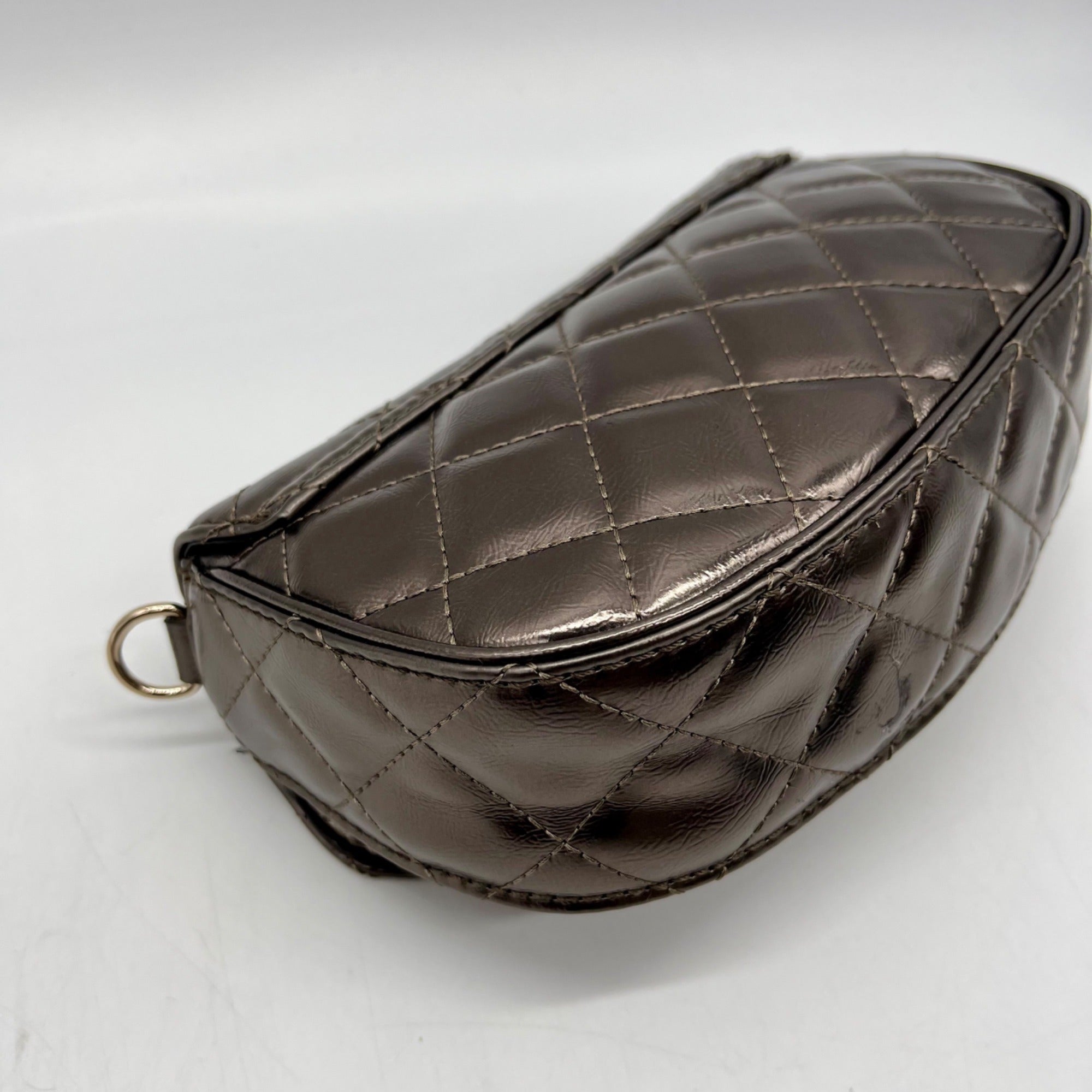 Guess Metallic Tinsley Quilted Flap Clutch