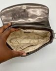 Guess Metallic Tinsley Quilted Flap Clutch