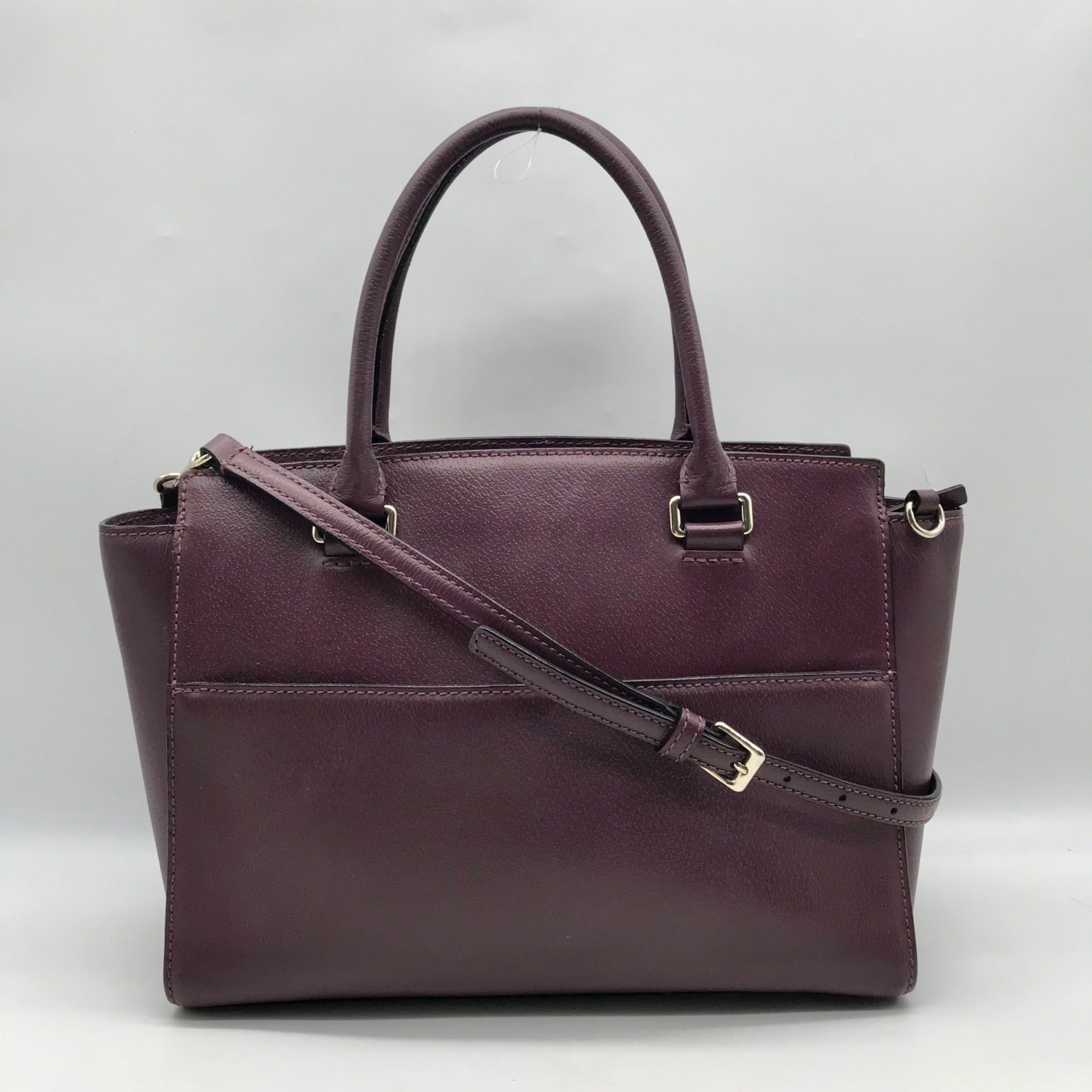 Kate Spade Plum Boarskin Leather Grove Street Lana Convertible Satchel