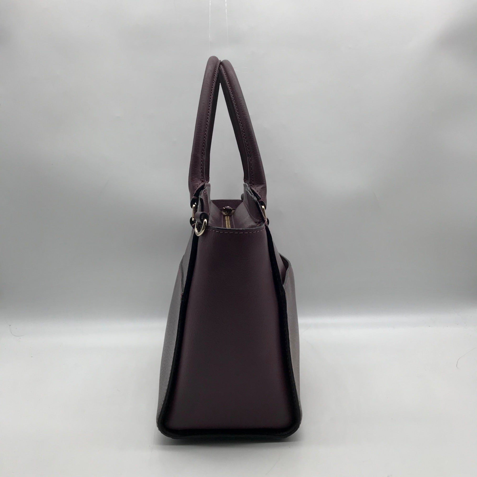 Kate Spade Plum Boarskin Leather Grove Street Lana Convertible Satchel