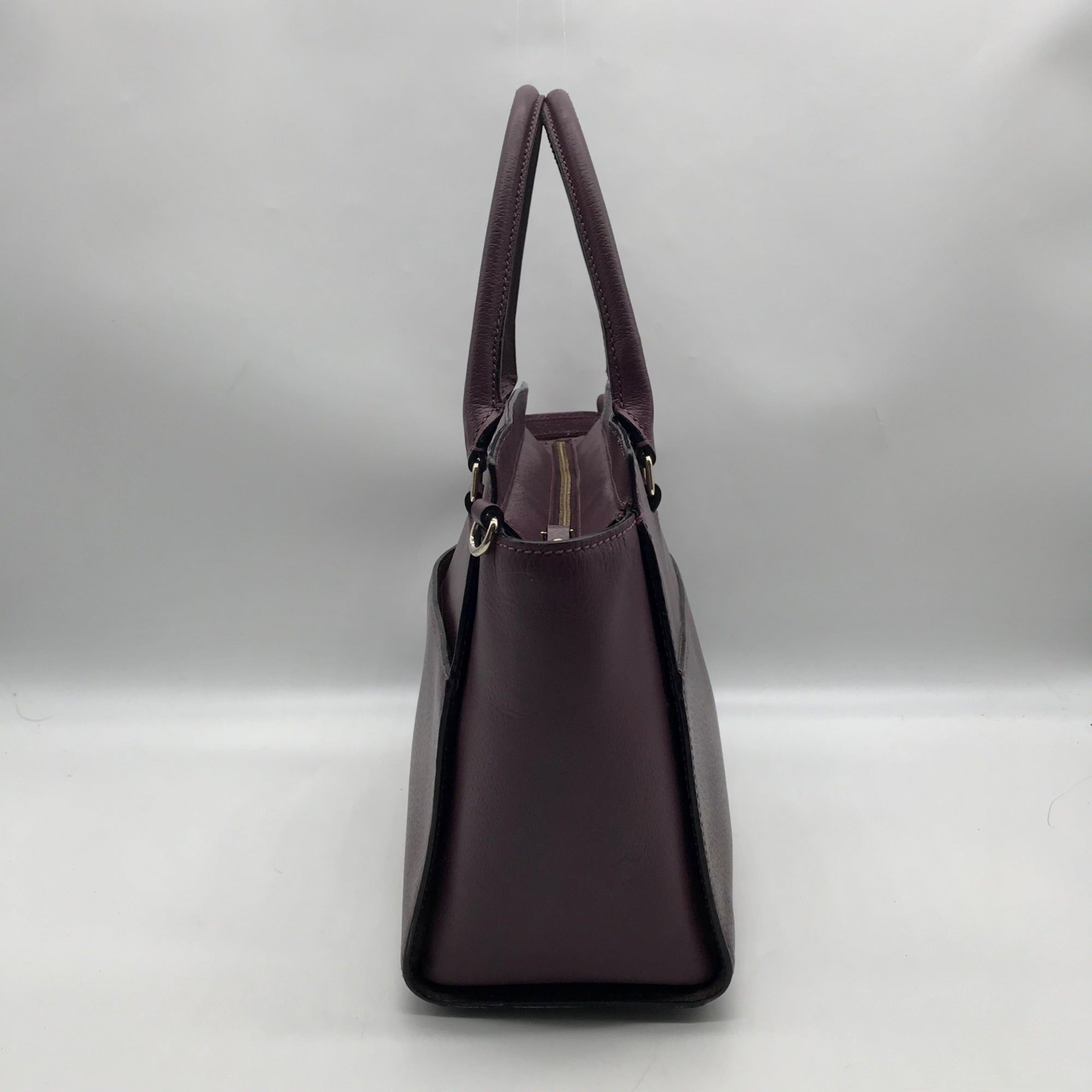 Kate Spade Plum Boarskin Leather Grove Street Lana Convertible Satchel