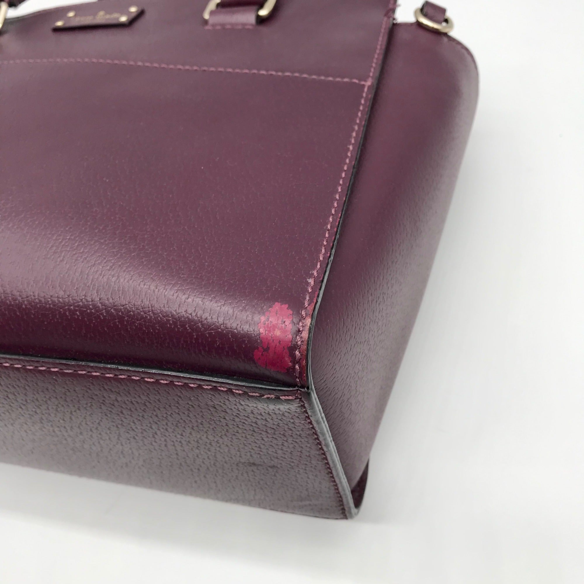 Kate Spade Plum Boarskin Leather Grove Street Lana Convertible Satchel