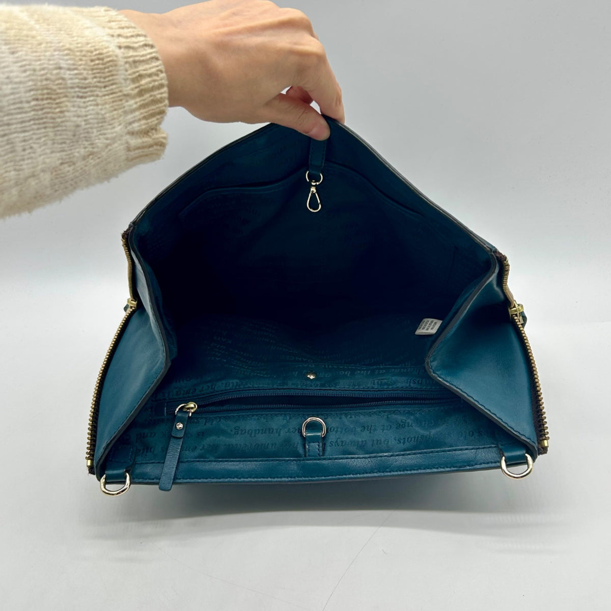 Kate Spade Teal Leather Varick Street Convertible Satchel