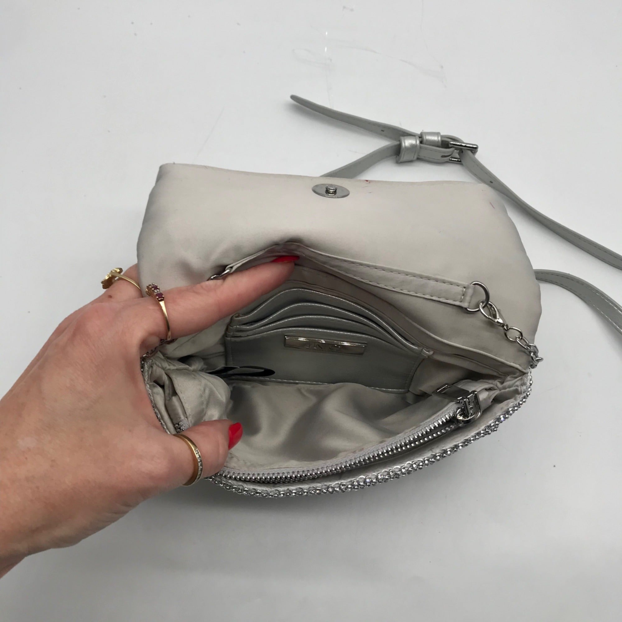 I.N.C. International Concepts Silver Rhinestone Crossbody Bag