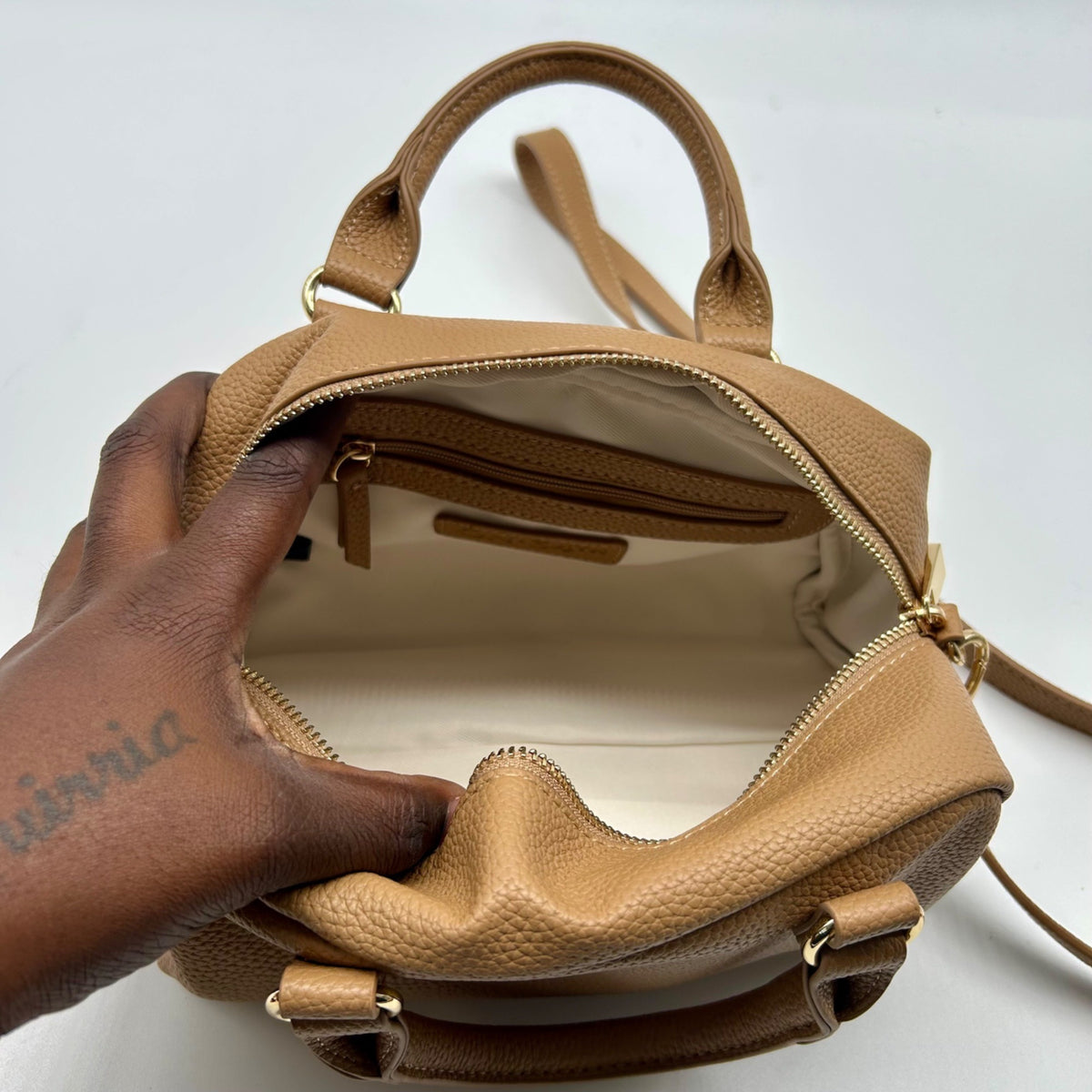 On 34th Tan Faux Leather Shoulder Bag