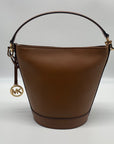 Michael Kors Brown Leather Townsend Convertible Luggage Bucket Crossbody Bag