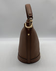 Michael Kors Brown Leather Townsend Convertible Luggage Bucket Crossbody Bag