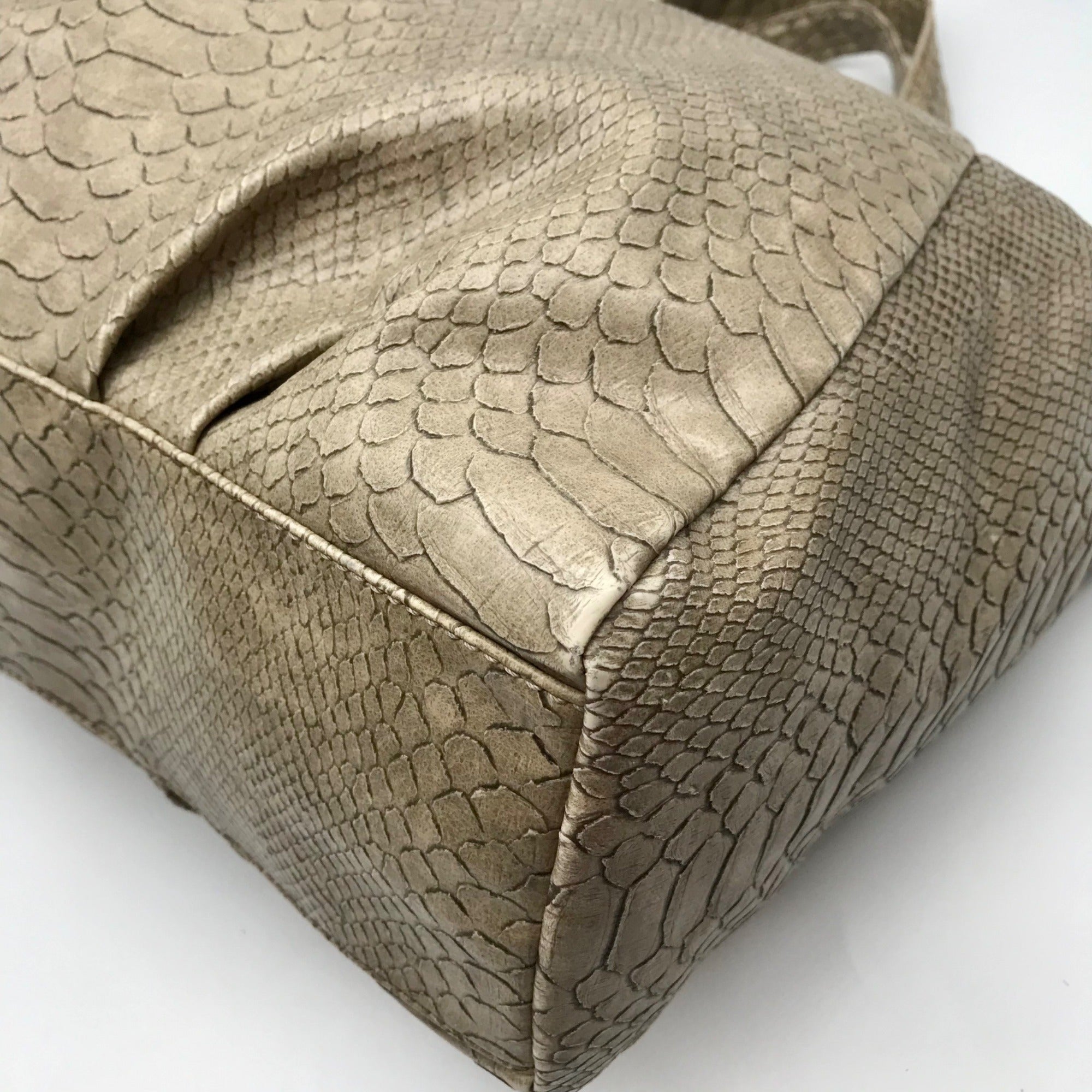 Marc Jacobs Taupe Snake Print Convertible Satchel