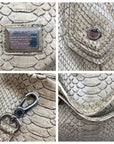 Marc Jacobs Taupe Snake Print Convertible Satchel