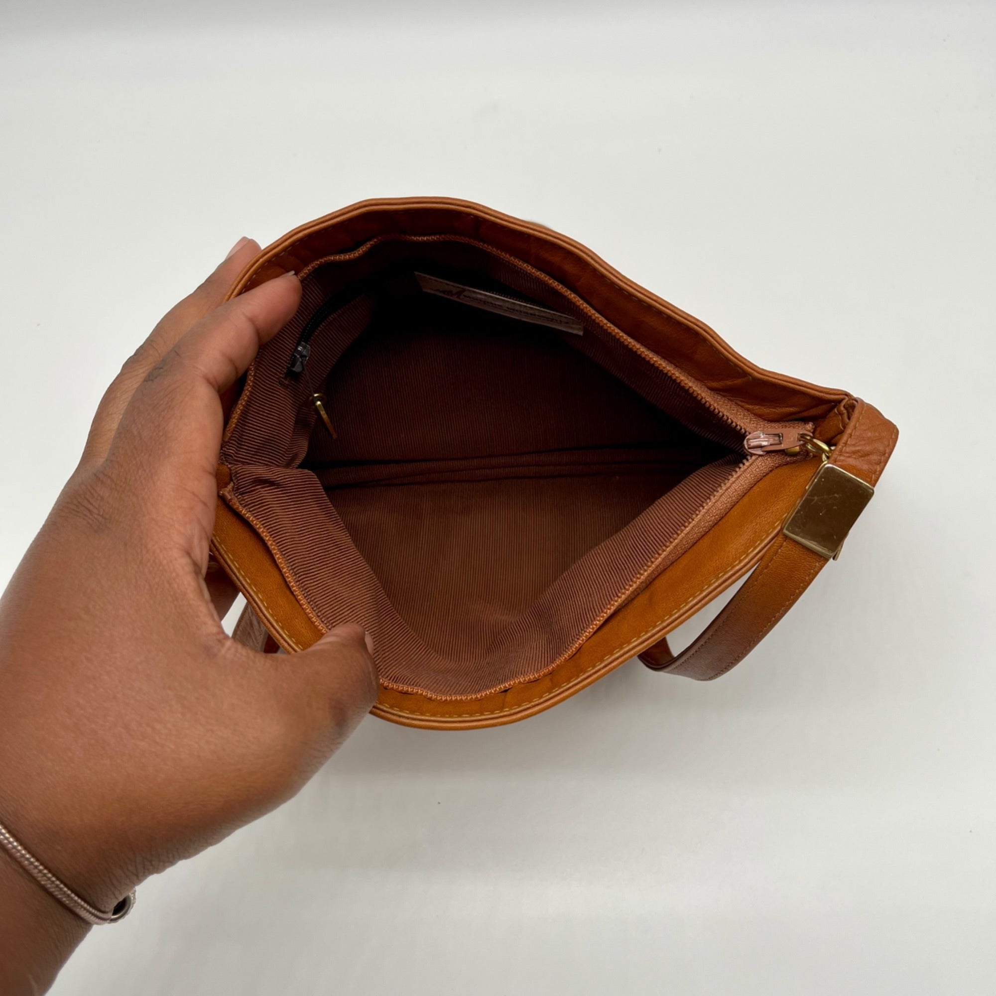 Morris Moskowitz Brown Leather Tote Bag