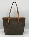 Michael Kors Jet Set Travel Signature Coated Canvas Tote Bag