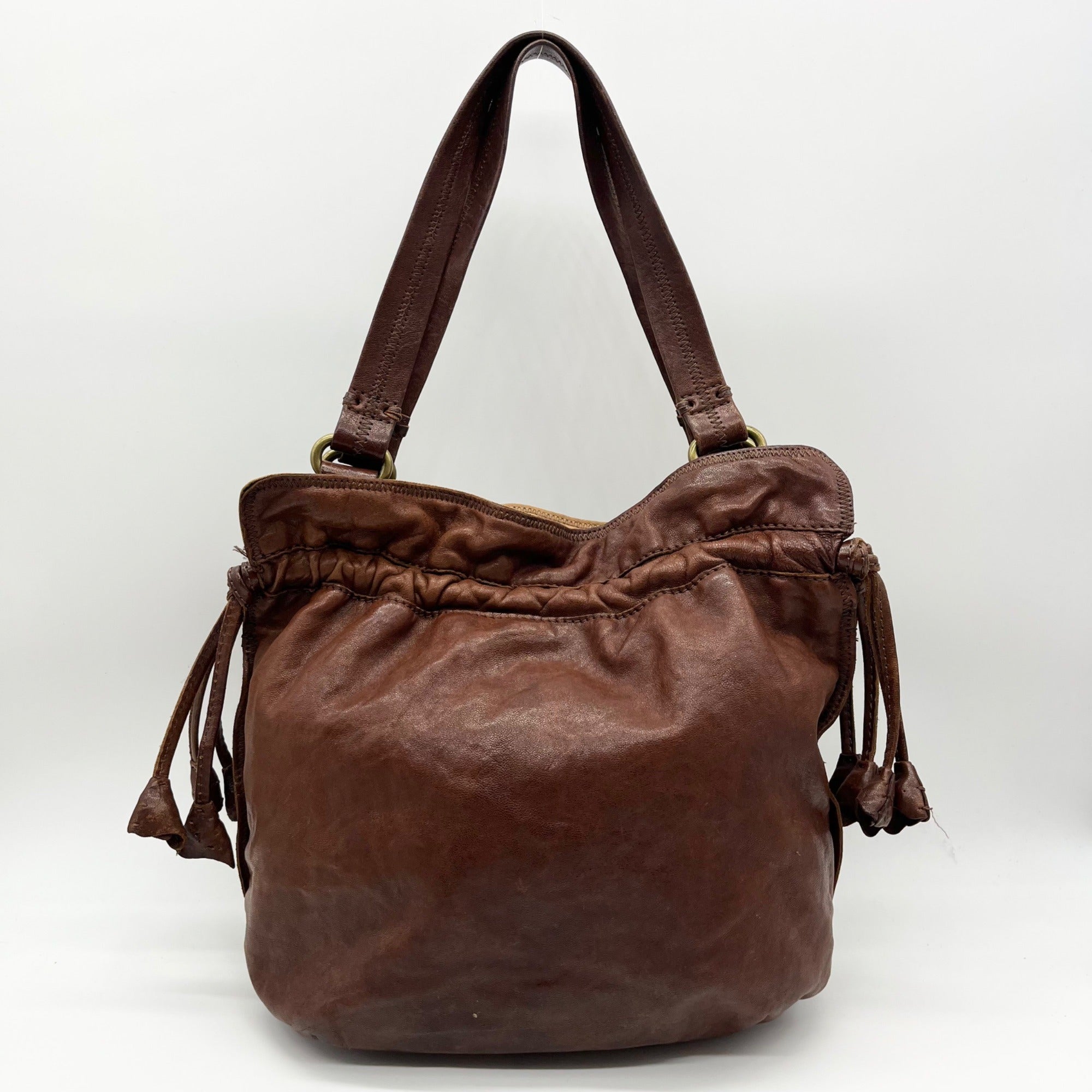 Lucky Brown Italian Leather Shoulder Bag