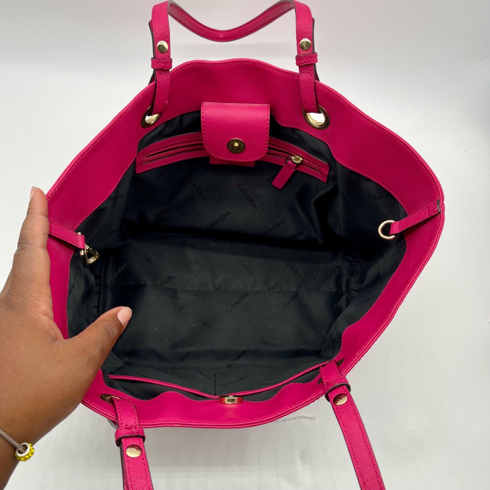 Calvin Klein Pink Faux Leather Tote