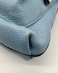 Brighton Sky Blue Pebbled Leather And Croc-Embossed Shoulder Bag