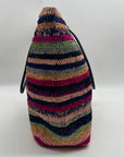 Aqua Multi-Color Straw Tote