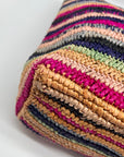 Aqua Multi-Color Straw Tote
