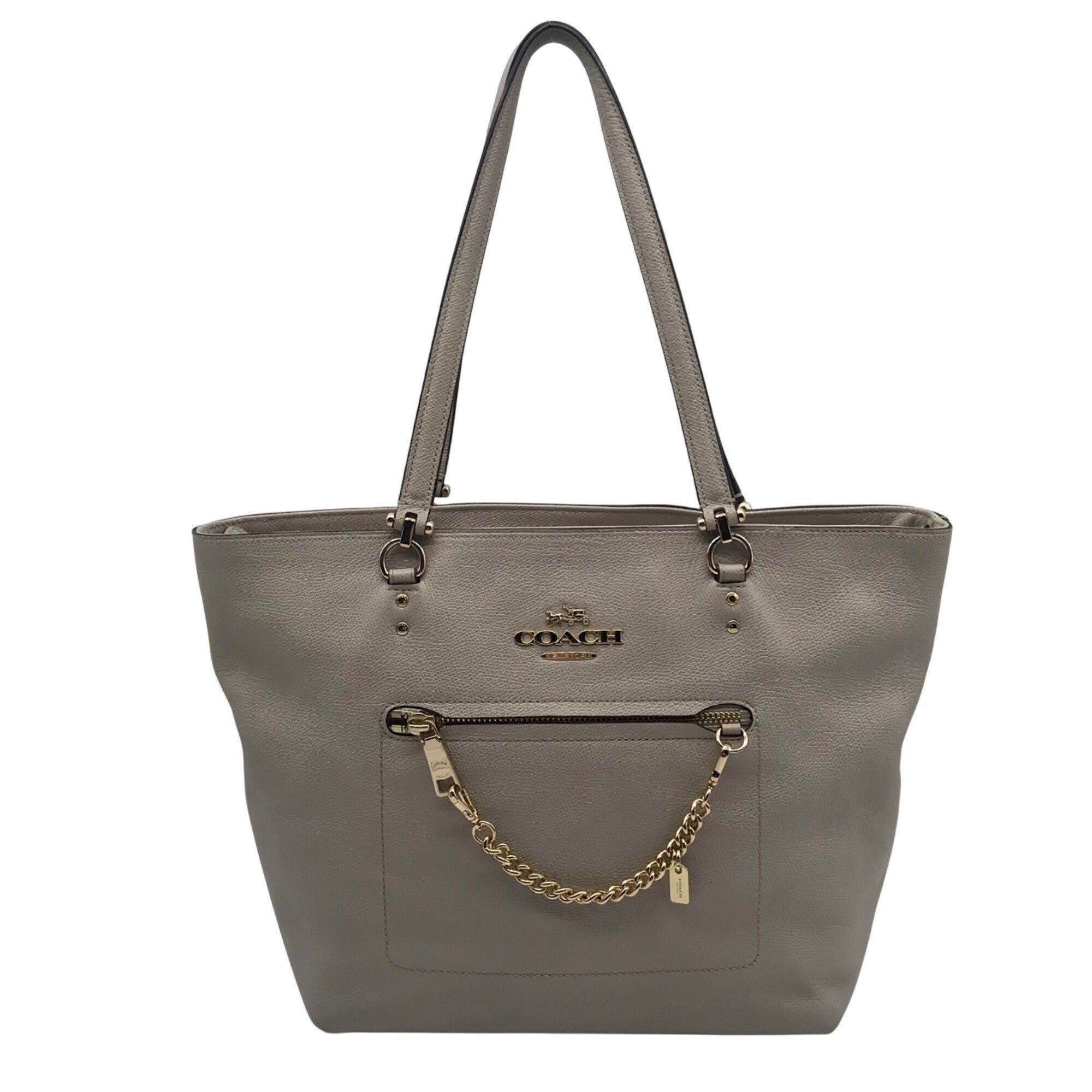 Coach Grey Leather Town Car Tote Bag