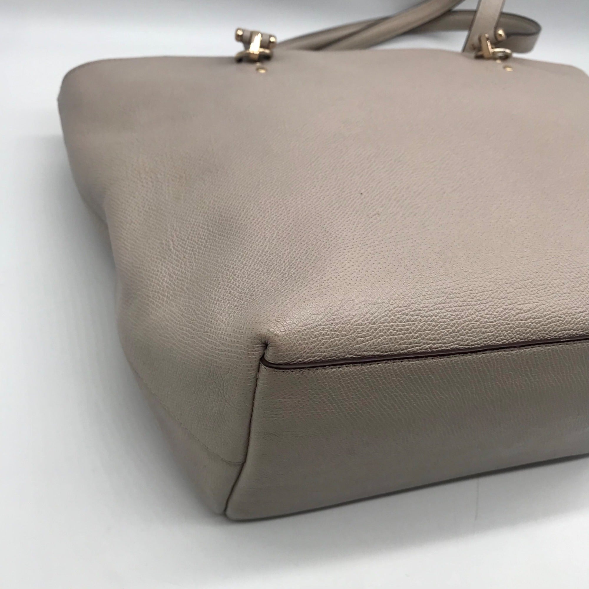 Coach Grey Leather Town Car Tote Bag