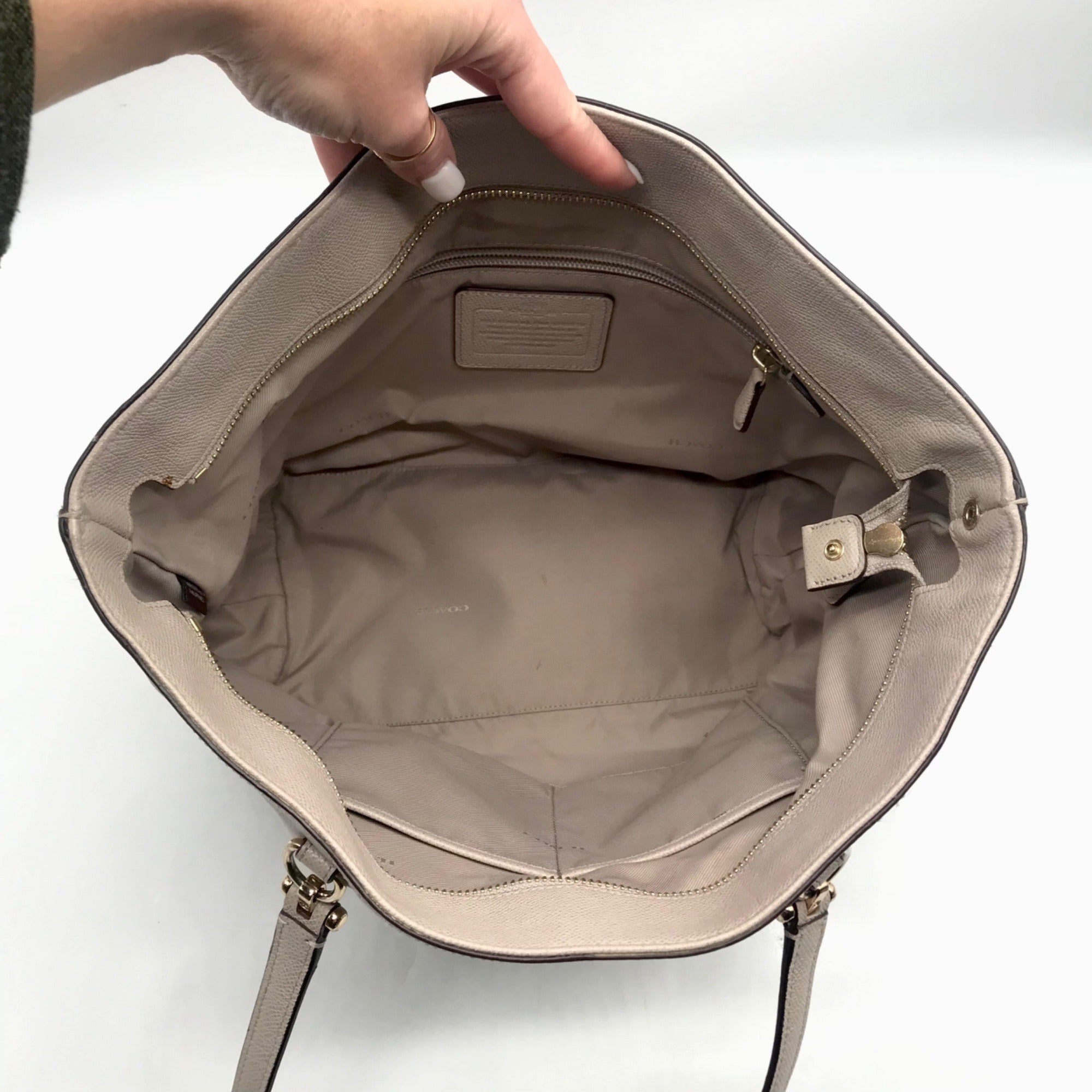 Coach Grey Leather Town Car Tote Bag