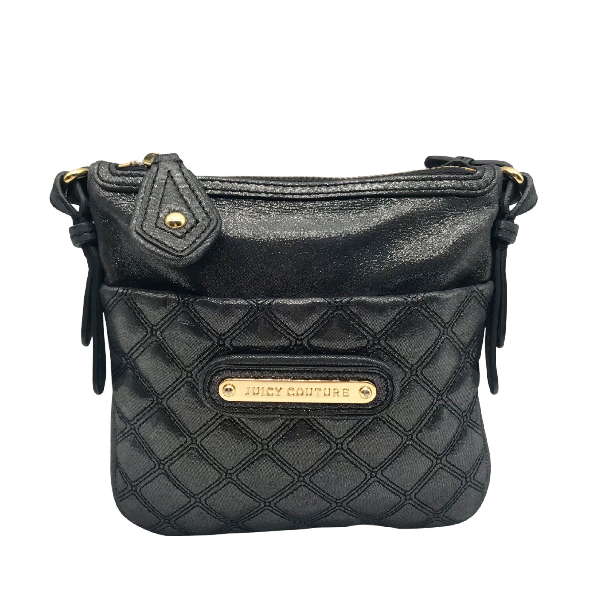Juicy Couture Black Quilted Leather Crossbody Bag