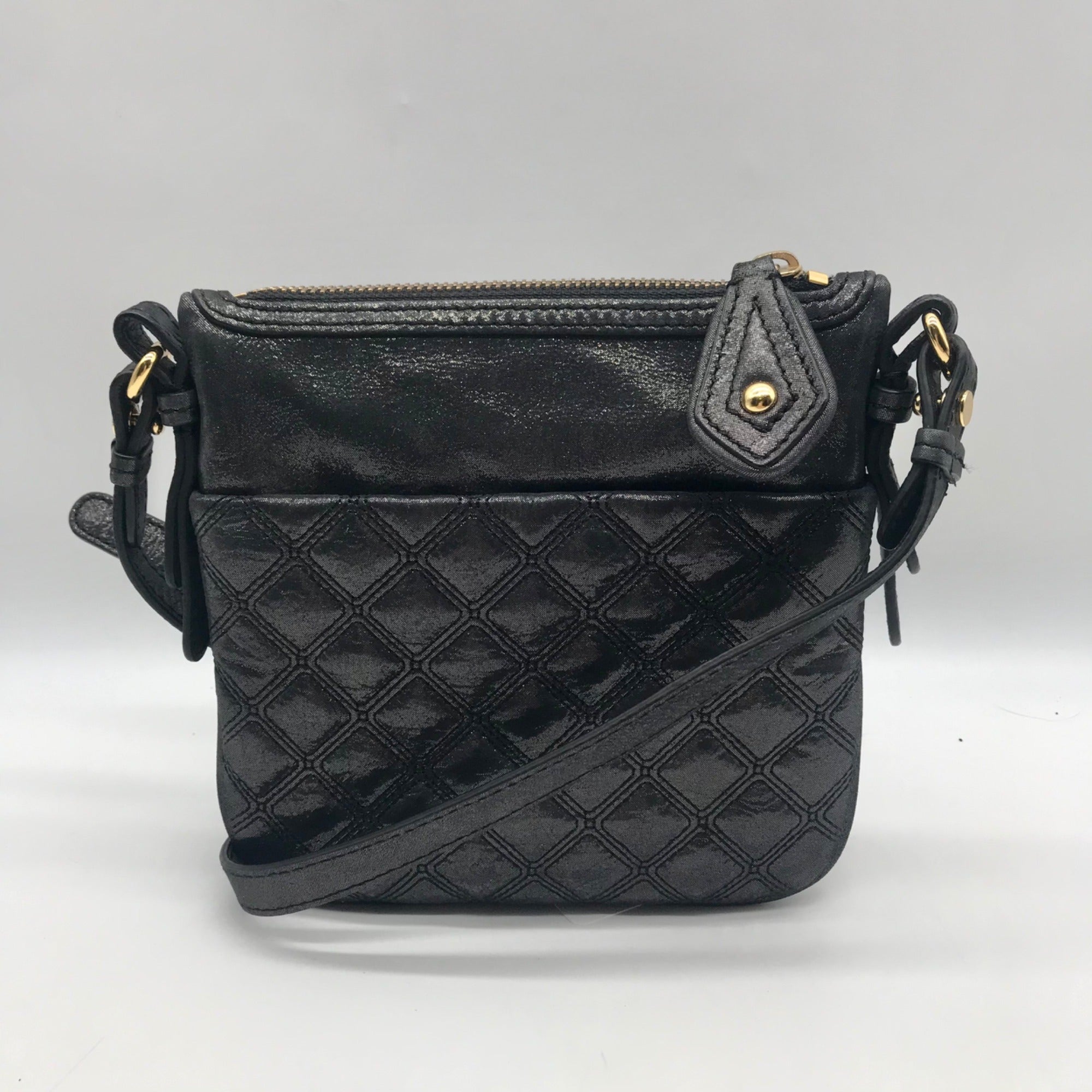 Juicy Couture Black Quilted Leather Crossbody Bag