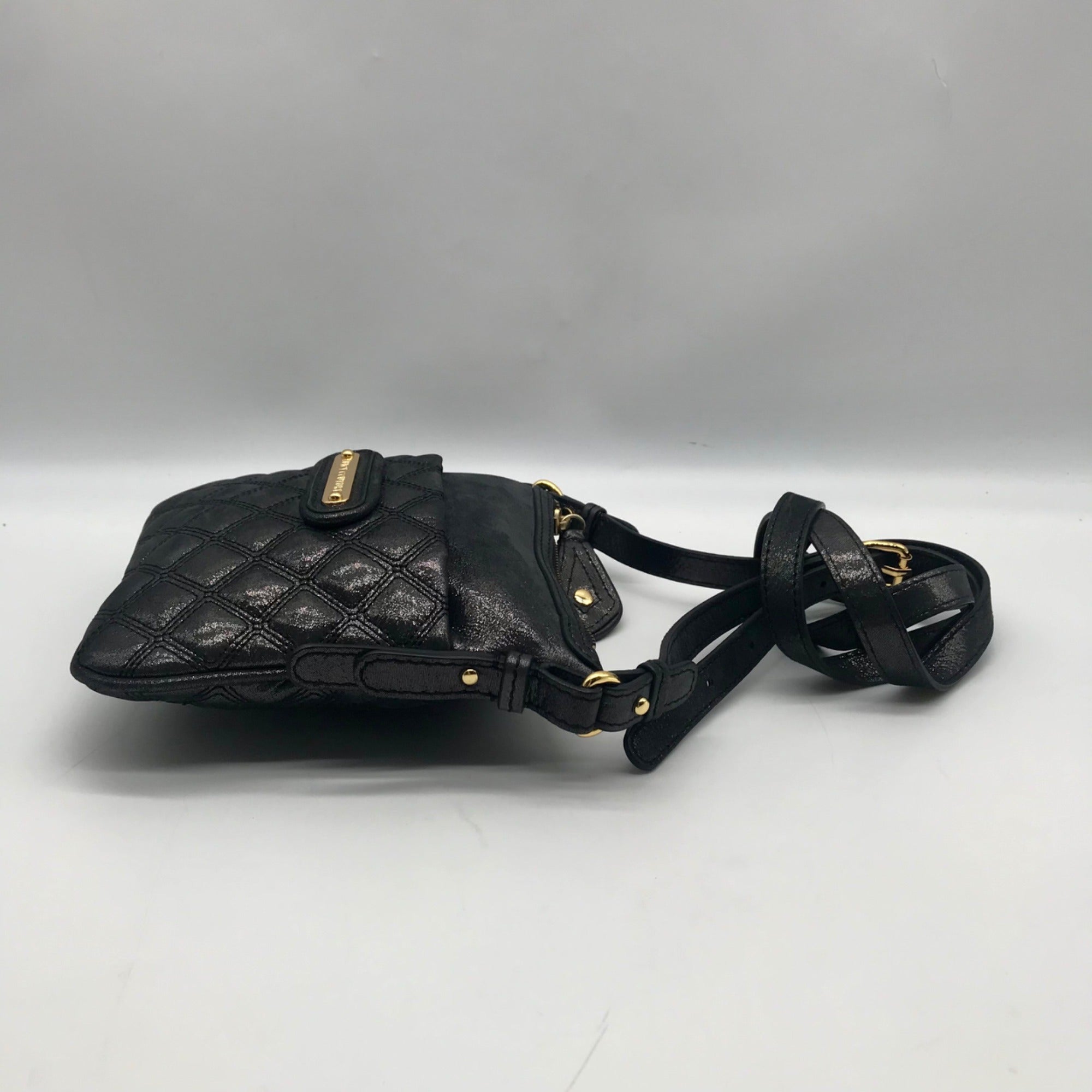 Juicy Couture Black Quilted Leather Crossbody Bag