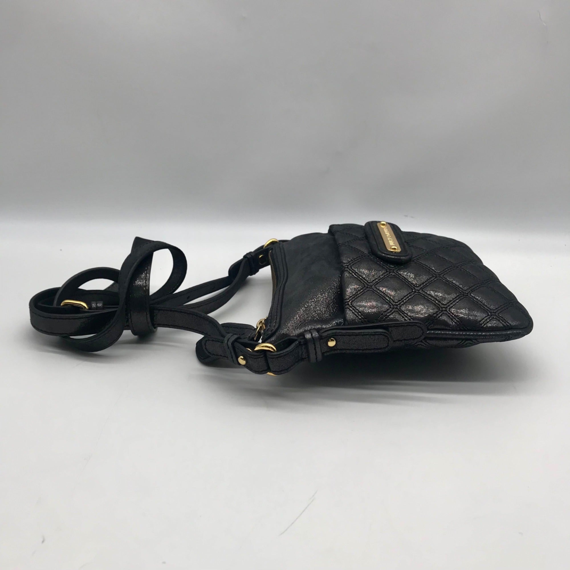 Juicy Couture Black Quilted Leather Crossbody Bag