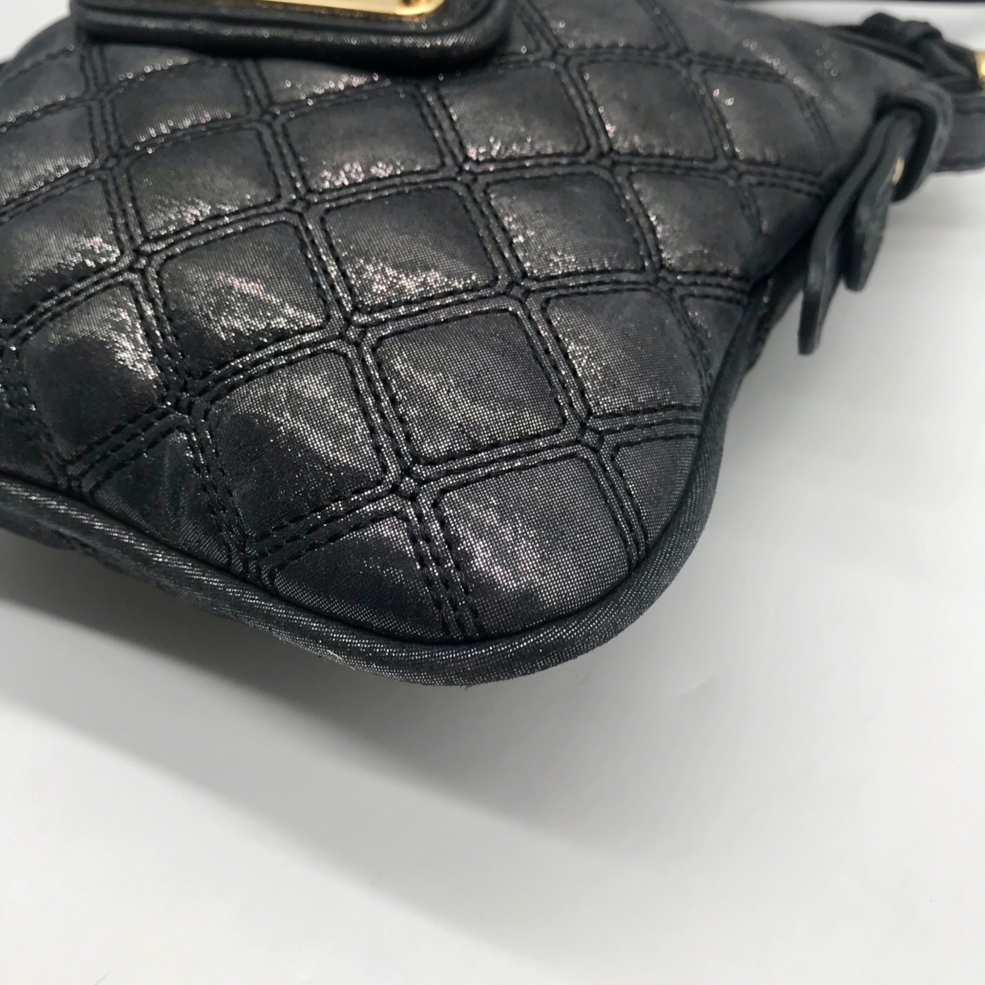 Juicy Couture Black Quilted Leather Crossbody Bag
