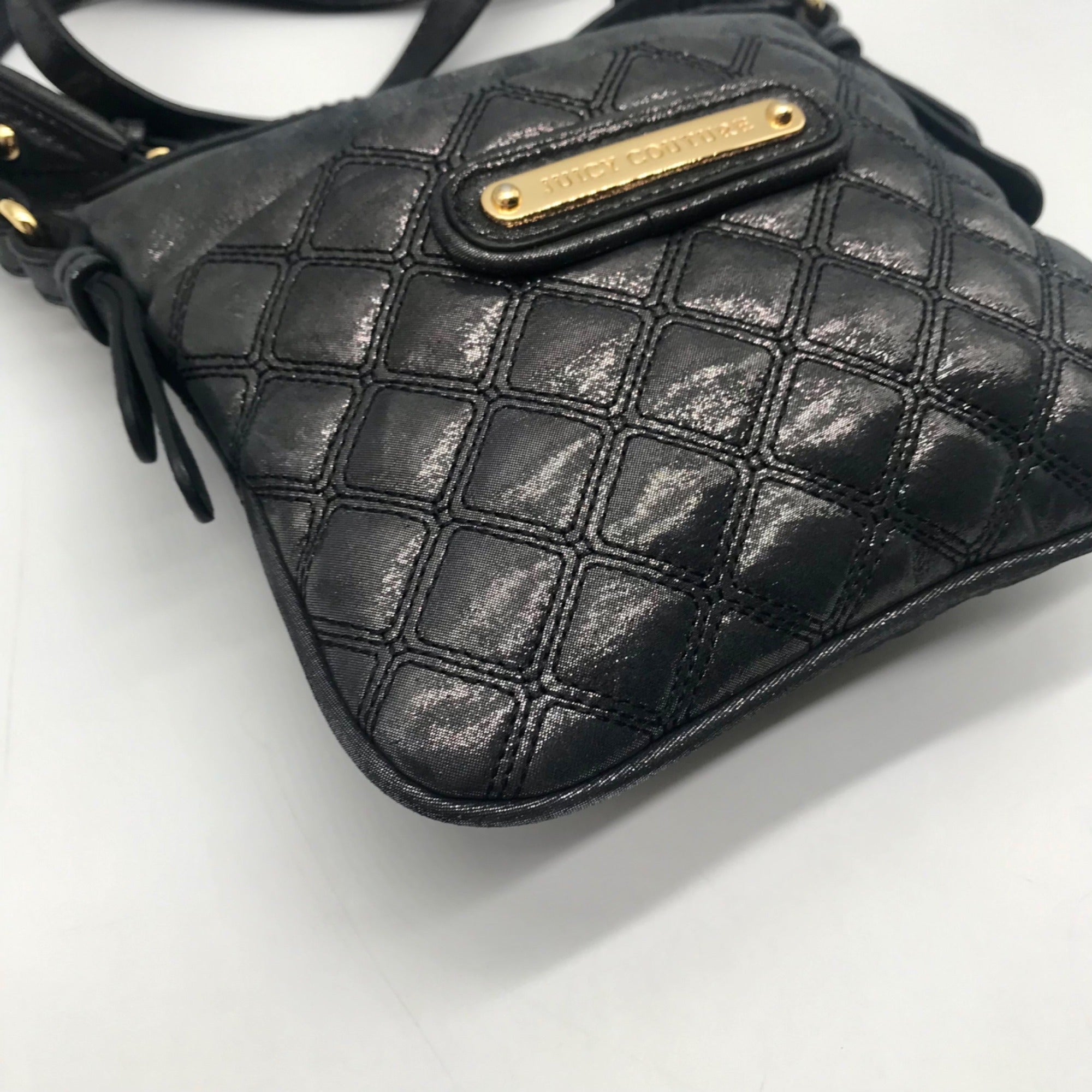 Juicy Couture Black Quilted Leather Crossbody Bag