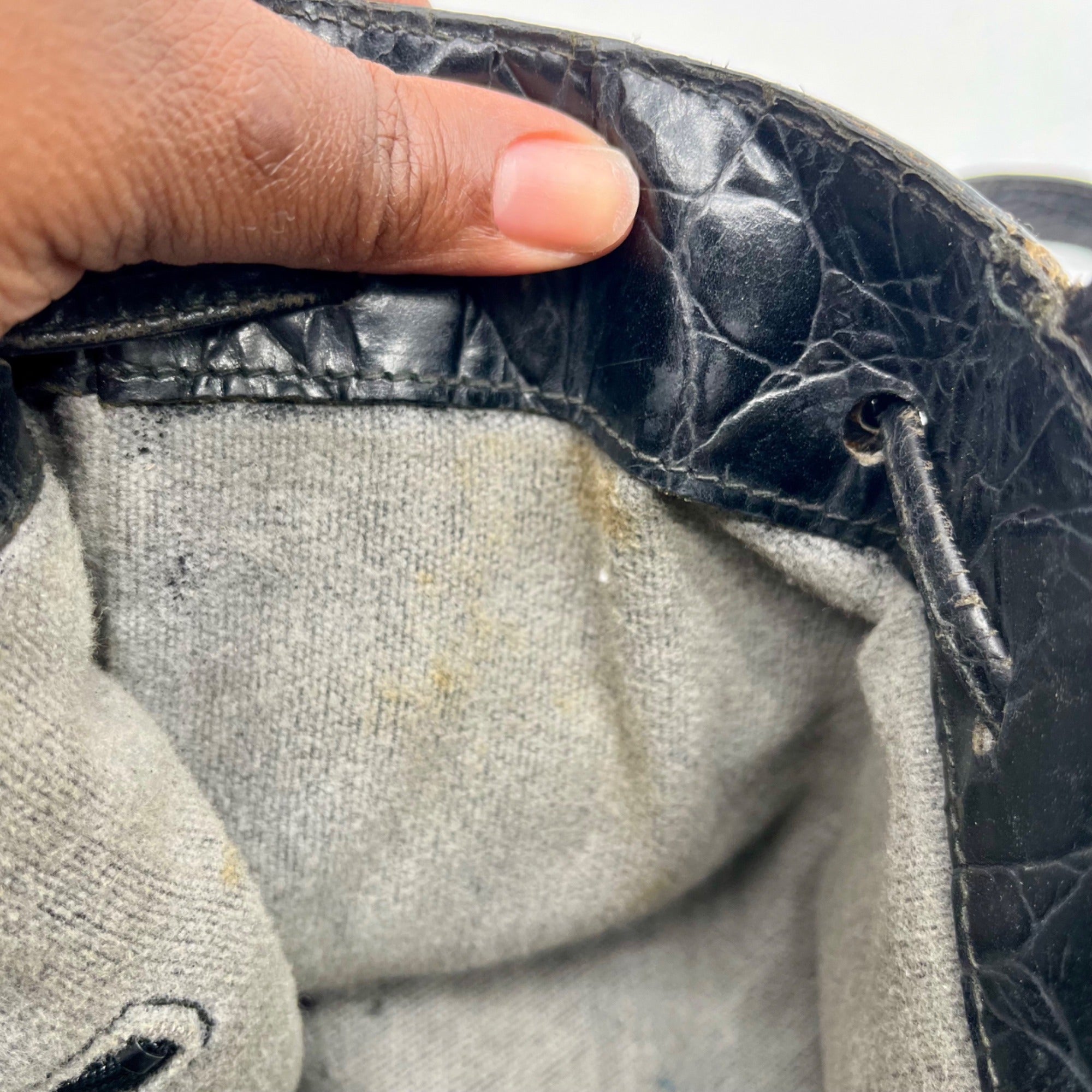 Furla Black Croc-Embossed Leather Tote Bag