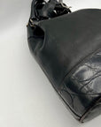 Furla Black Croc-Embossed Leather Tote Bag